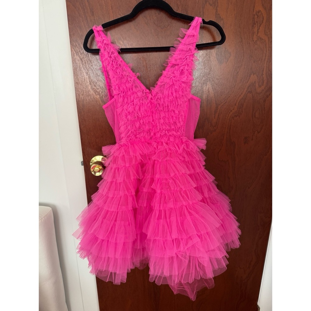 Vibrant Pink Ruffled Dress - Picture 2 of 3